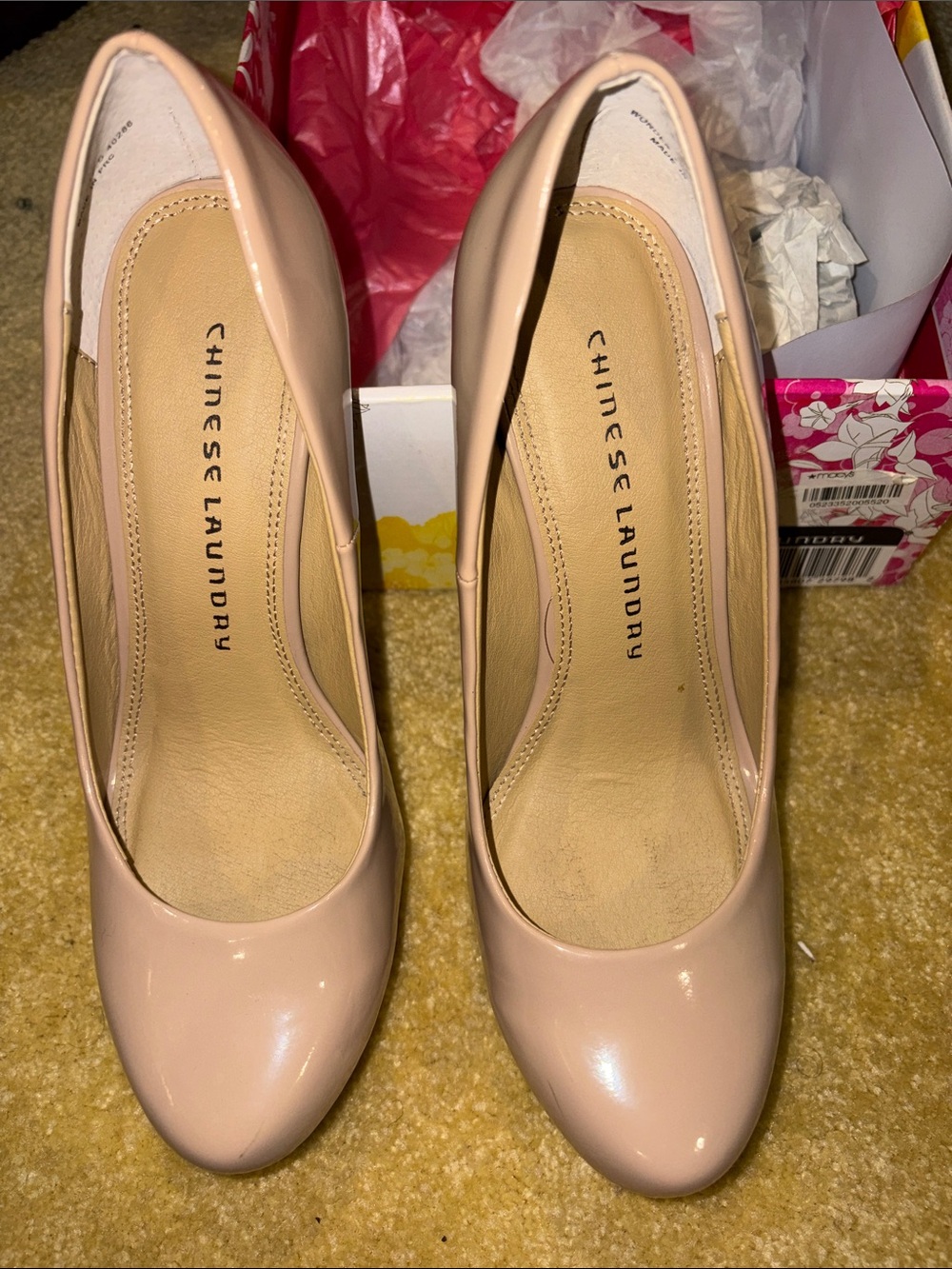 Chinese Laundry Blush Patent Round-Toe Pumps